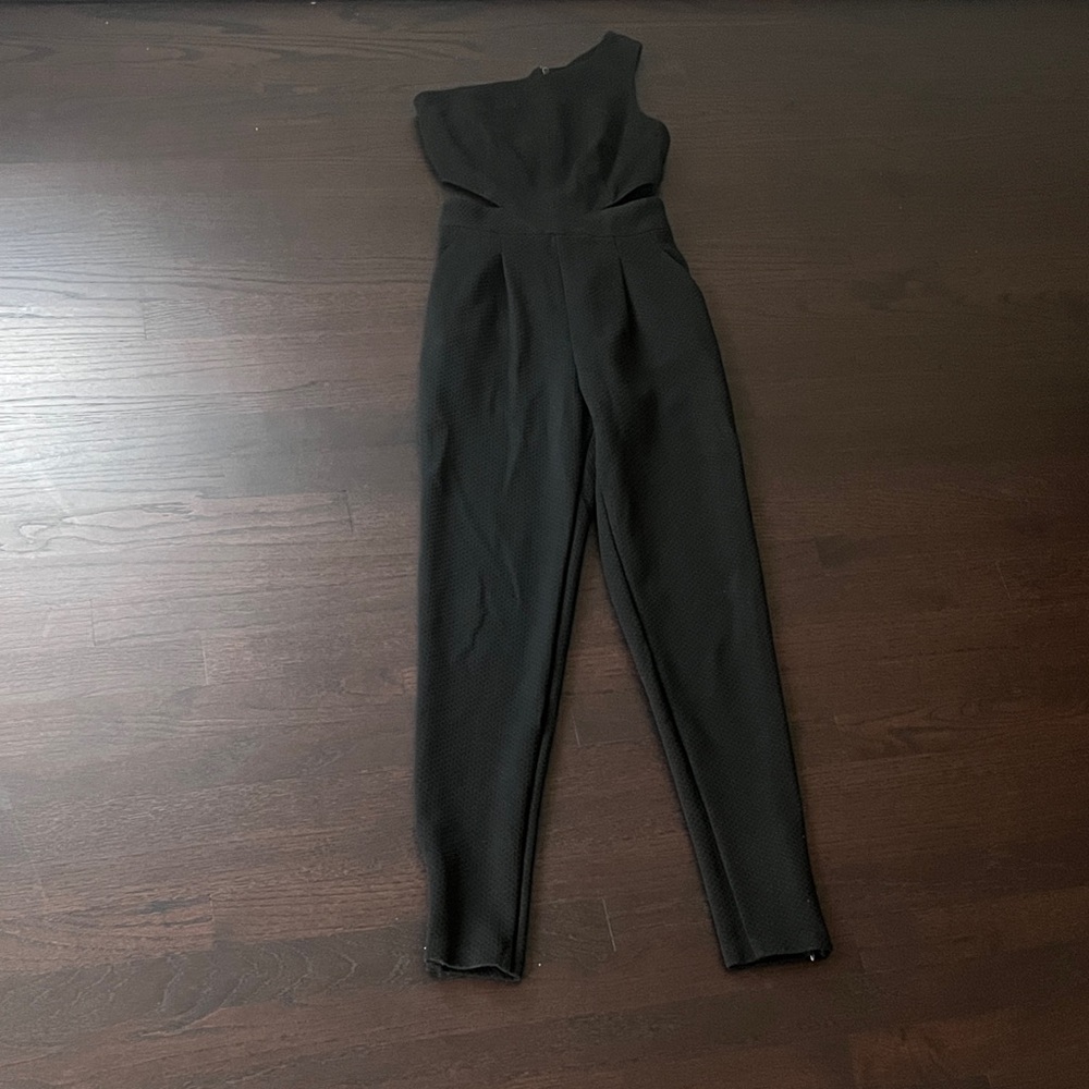 Hunter Bell Black One-Shoulder Jumpsuit